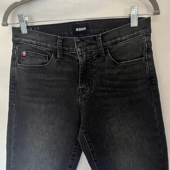 HUDSON Natalie Ridley Womens Jeans Sz 25 Black Skinny Goth Midrise Ankle - Picture 3 of 14